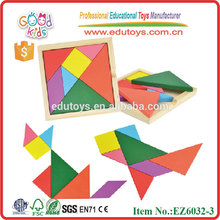 Wooden colorful tangram for kids CE wooden toys